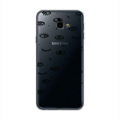 Силиконовый чехол "Глаза фон черный" на Samsung Galaxy J4 + / Самсунг Галакси J4 Плюс