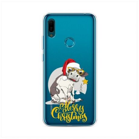 Силиконовый чехол "Cute Christmas cow" на Huawei Y6 2019 / Хуавей Y6 2019