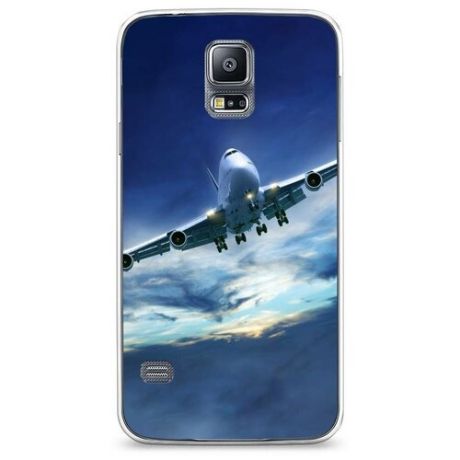 Силиконовый чехол "Самолет в небе" на Samsung Galaxy S5 / Самсунг Галакси С 5