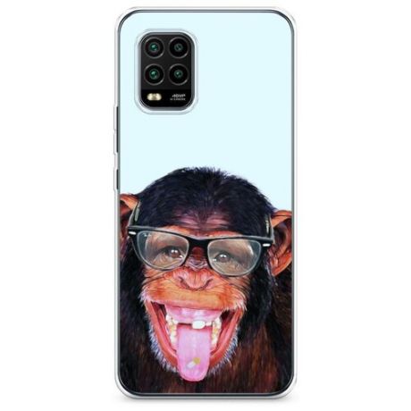 Силиконовый чехол "Шимпанзе в очках" на Xiaomi Mi 10 Lite / Сяоми Ми 10 Лайт