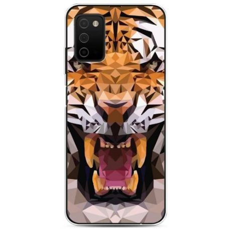 Силиконовый чехол "Графический тигр" на Samsung Galaxy A03S / Самсунг Галакси A03S