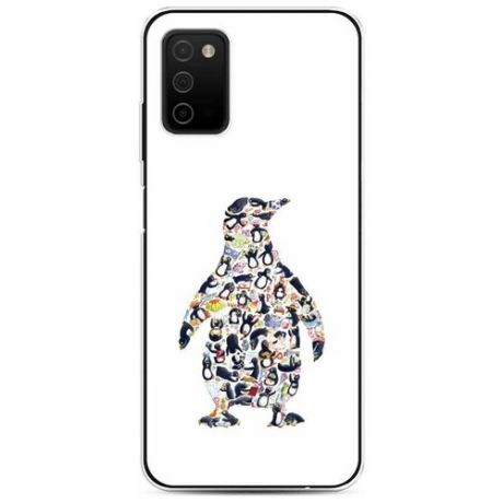 Силиконовый чехол "Пингвин арт 4" на Samsung Galaxy A03S / Самсунг Галакси A03S
