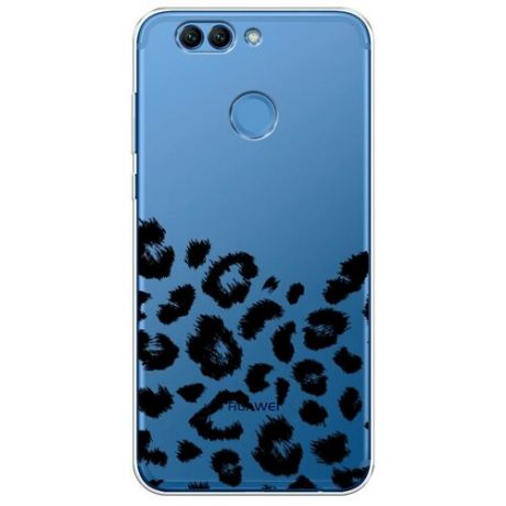 Силиконовый чехол "Окрас леопарда фон черный" на Huawei Nova 2 Plus / Хуавей Нова 2 Плюс