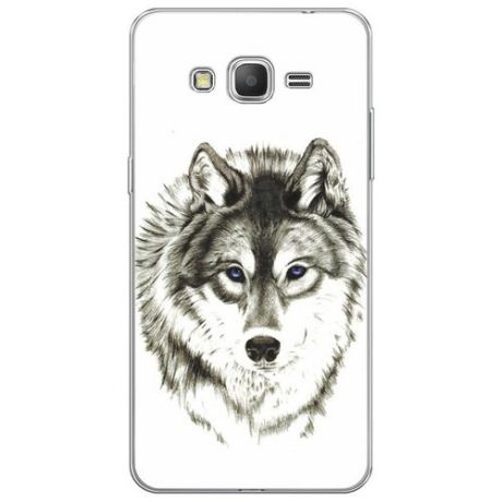 Силиконовый чехол "Белоснежный волк" на Samsung Galaxy Grand Prime / Самсунг Галакси Гранд Прайм
