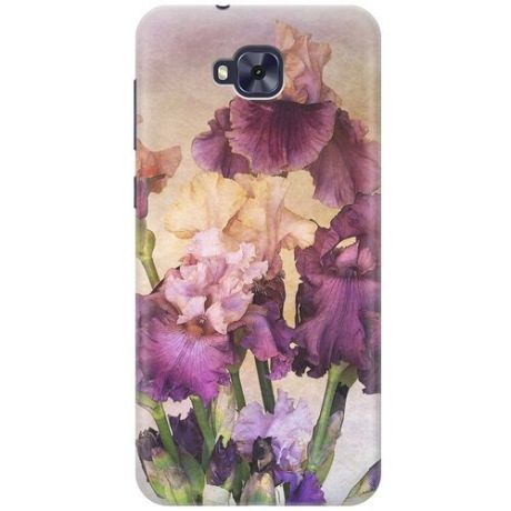 Cиликоновый чехол Фиолетовые цветы на Asus Zenfone 4 Selfie (ZD553KL) / Асус Зенфон 4 Селфи