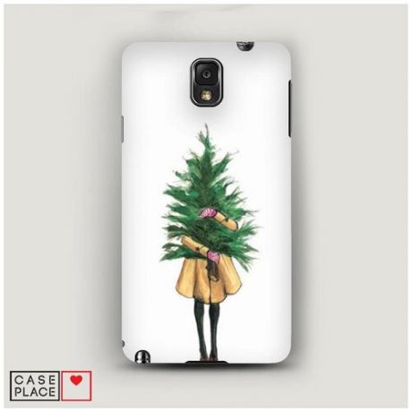 Чехол Пластиковый Samsung Galaxy Note 3 Девушка с елкой