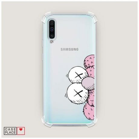 Чехол силиконовый Противоударный Samsung Galaxy A50 KAWS pink