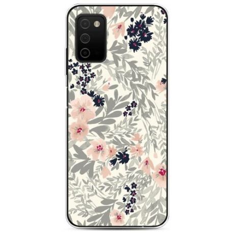 Силиконовый чехол "Акварельные цветы" на Samsung Galaxy A03S / Самсунг Галакси A03S