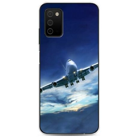 Силиконовый чехол "Самолет в небе" на Samsung Galaxy A03S / Самсунг Галакси A03S
