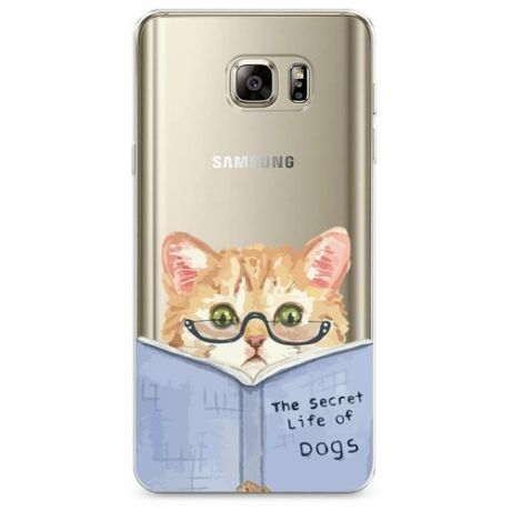 Силиконовый чехол "Кот читает книгу" на Samsung Galaxy Note 5 / Самсунг Галакси Нот 5