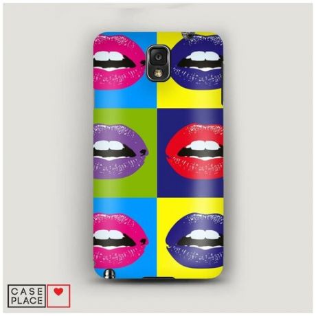 Чехол Пластиковый Samsung Galaxy Note 3 губы разноцветная помада