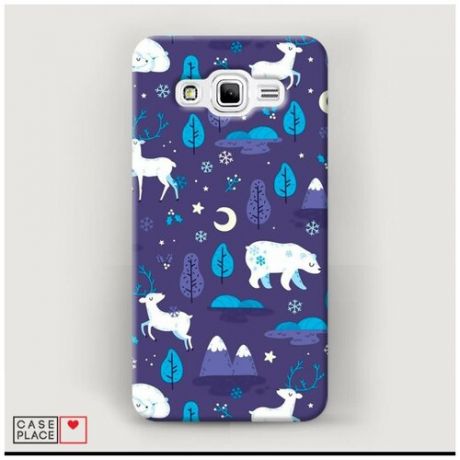 Чехол Пластиковый Samsung Galaxy J2 Prime 2016 Снежные зверята