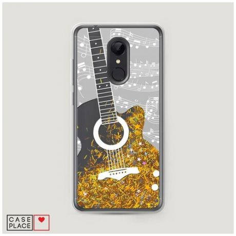 Чехол Жидкий с блестками Xiaomi Redmi 5 Прозрачная гитара