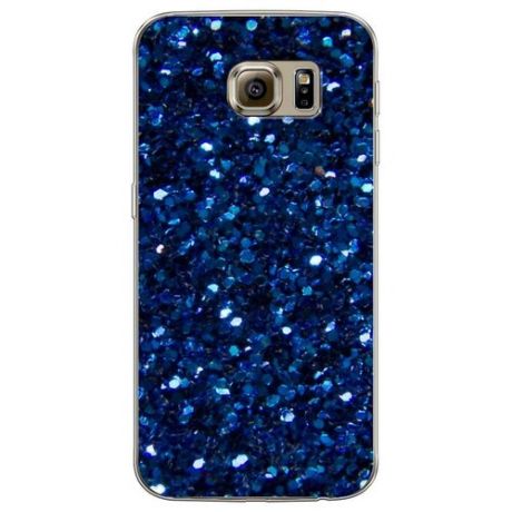 Силиконовый чехол "Кот синяя краска" на Samsung Galaxy S6 edge / Самсунг Галакси С 6 Эдж