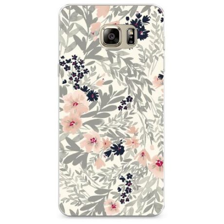 Силиконовый чехол "Акварельные цветы" на Samsung Galaxy Note 5 / Самсунг Галакси Нот 5