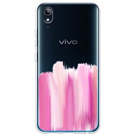 Силиконовый чехол Розовые мазки краски на Vivo Y91c / Виво Y91c