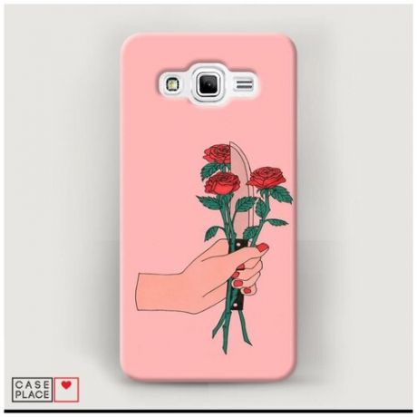 Чехол Пластиковый Samsung Galaxy J2 Prime 2016 Розы и нож