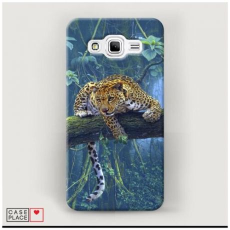 Чехол Пластиковый Samsung Galaxy J2 Prime 2016 Леопард охотник