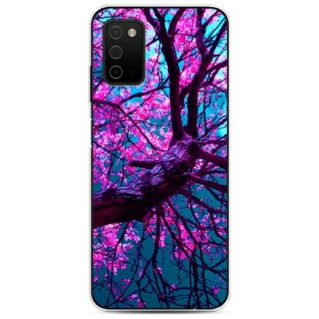Силиконовый чехол "Фиолетовое дерево" на Samsung Galaxy A03S / Самсунг Галакси A03S