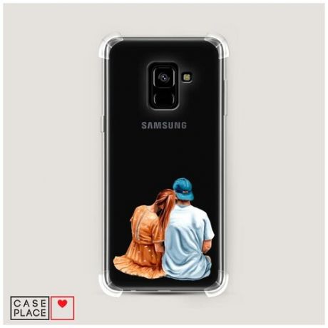 Чехол силиконовый Противоударный Samsung Galaxy A8 2018 Влюбленная парочка
