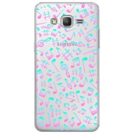 Силиконовый чехол "Ноты фон цветной" на Samsung Galaxy Grand Prime / Самсунг Галакси Гранд Прайм
