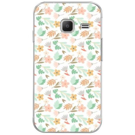 Силиконовый чехол "Гипсовые цветы" на Samsung Galaxy J1 mini 2016 / Самсунг Галакси Джей 1 мини 2016