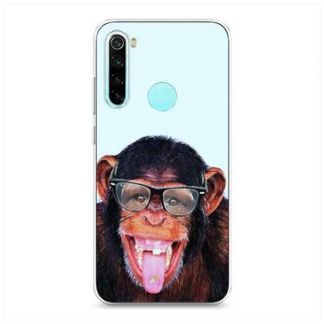 Силиконовый чехол "Шимпанзе в очках" на Xiaomi Redmi Note 8 / Сяоми Редми Нот 8