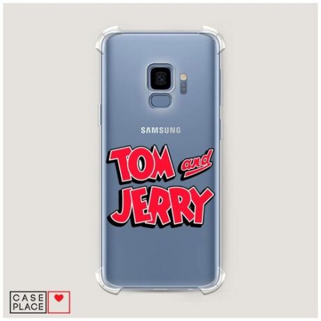 Чехол силиконовый Противоударный Samsung Galaxy S9 Лого Том и Джерри