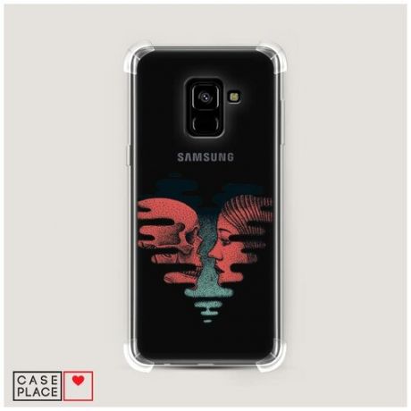 Чехол силиконовый Противоударный Samsung Galaxy A8 2018 Размытая Любовь