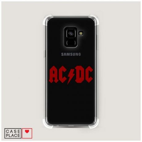 Чехол силиконовый Противоударный Samsung Galaxy A8 2018 AC DC логотип