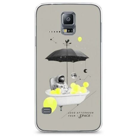 Силиконовый чехол "Космонавт в ванне" на Samsung Galaxy S5 / Самсунг Галакси С 5
