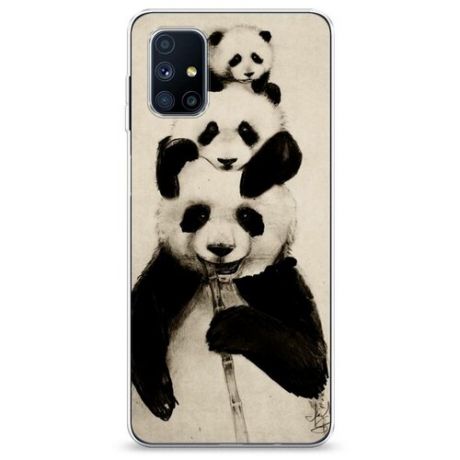 Силиконовый чехол "Семейство панды" на Samsung Galaxy M51 / Самсунг Галакси М51