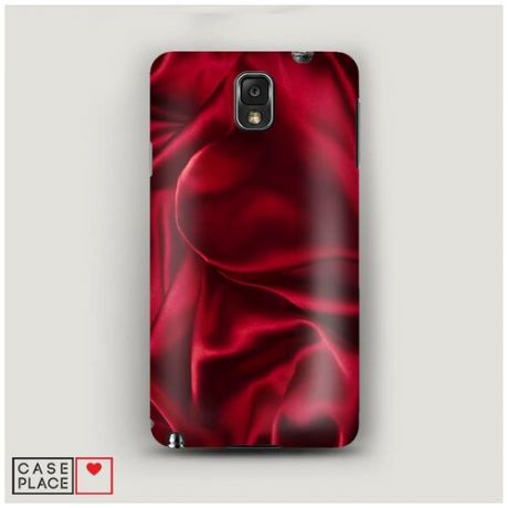 Чехол Пластиковый Samsung Galaxy Note 3 Текстура красный шелк