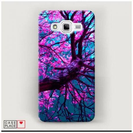 Чехол Пластиковый Samsung Galaxy J2 Prime 2016 Фиолетовое дерево