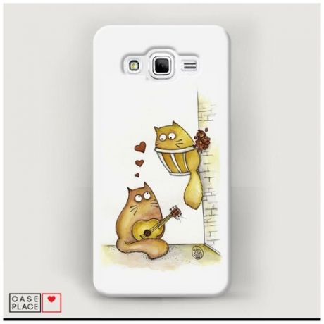 Чехол Пластиковый Samsung Galaxy J2 Prime 2016 Влюбленные котики 2