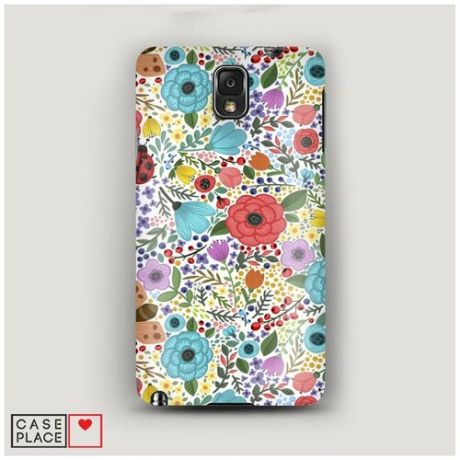 Чехол Пластиковый Samsung Galaxy Note 3 Жучки цветочки ягодки