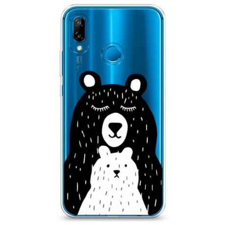 Силиконовый чехол "Медвежья семья" на Huawei P20 Lite / Хуавей П 20 Лайт