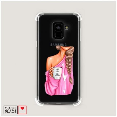 Чехол силиконовый Противоударный Samsung Galaxy A8 2018 Coffee every day