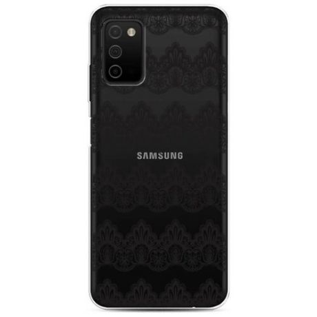Силиконовый чехол "Черные кружевные ленты" на Samsung Galaxy A03S / Самсунг Галакси A03S