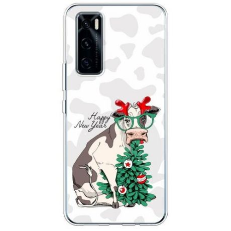 Силиконовый чехол "Cute Christmas cow" на Vivo Vivo V20 SE / Виво V20 SE