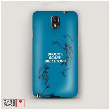 Чехол Пластиковый Samsung Galaxy Note 3 Танцующие скелеты голубой