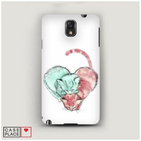 Чехол Пластиковый Samsung Galaxy Note 3 Влюбленные котики 3
