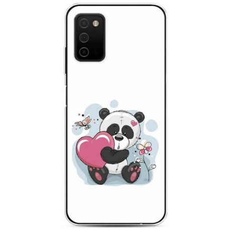 Силиконовый чехол "Панда с сердечком 2" на Samsung Galaxy A03S / Самсунг Галакси A03S