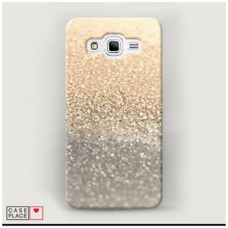 Чехол Пластиковый Samsung Galaxy J2 Prime 2016 Песок золотой рисунок