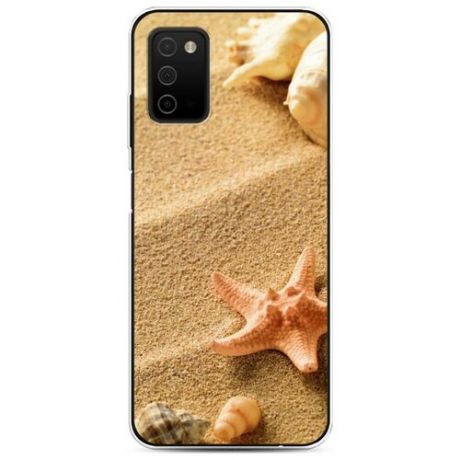 Силиконовый чехол "Ракушки на песке" на Samsung Galaxy A03S / Самсунг Галакси A03S