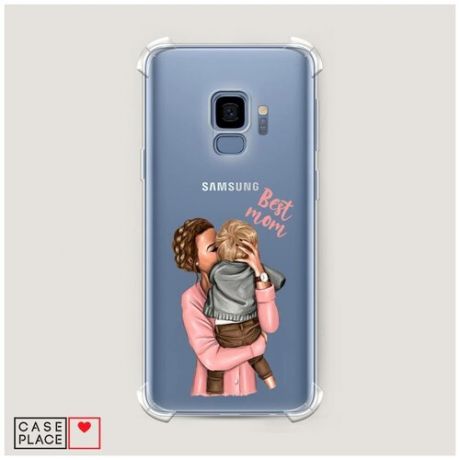 Чехол силиконовый Противоударный Samsung Galaxy S9 Мама с малышом