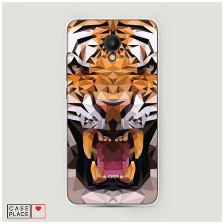 Силиконовый чехол "Графический тигр" на Meizu M6S / Мейзу М6С