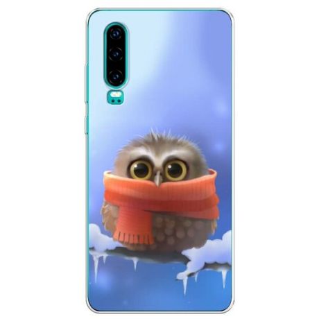 Силиконовый чехол "Совенок в шарфе" на Huawei P30 / Хуавей П30