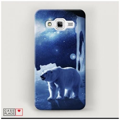 Чехол Пластиковый Samsung Galaxy J2 Prime 2016 Белый медведь во льдах