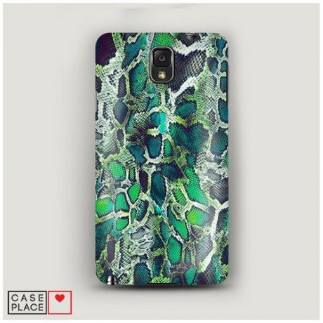 Чехол Пластиковый Samsung Galaxy Note 3 Зеленая кожа змеи